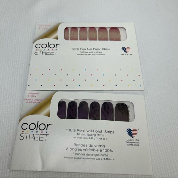 2 Packs Color Street Nails Strips Smoke’s On You & Coral Bay - Picture 1 of 5